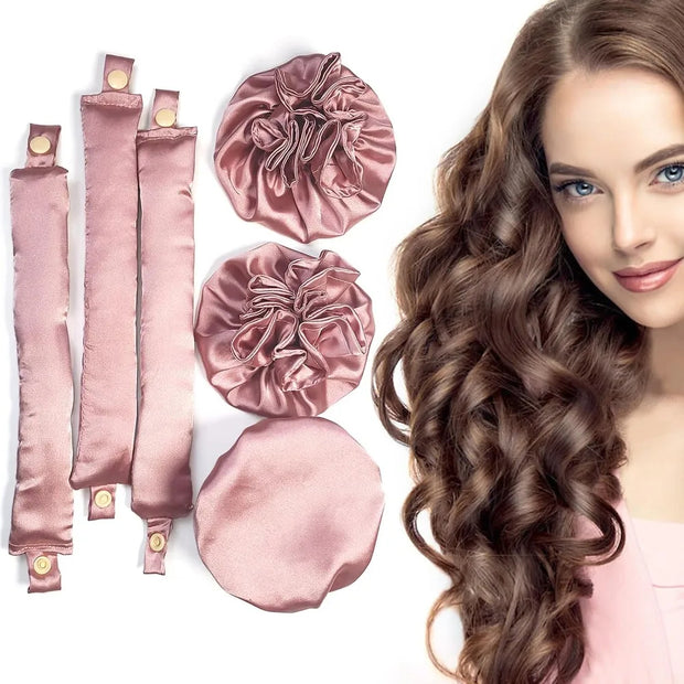 Silk Heatless Curling Rod – Soft No-Heat Hair Rollers for Effortless Curls