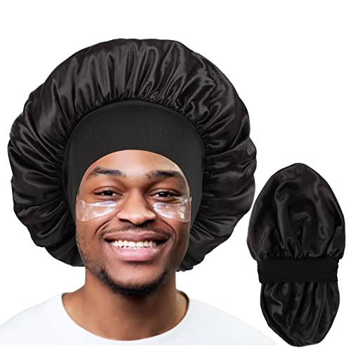 Bonnet for Men,Silk Bonnet for Sleeping,Double Layer Satin Bonnets for Women Curly Hair Braids,Reversible Sleep Bonnet