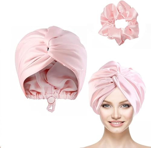 AUMA Adjustable Satin Silk Sleeping Cap: Curly Hair Braid Wrap Night Bonnet Tie Elastic Drawstring Band for Women Men…