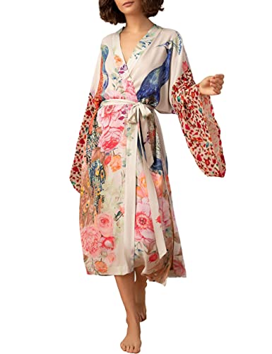 Women's Solid Color Long Beach Kimono Cardigan – Lace-Up Bikini Swimsuit Cover-Up