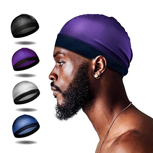 Vegan Silk Wave Caps for Superior Hair Care and Style | Set of 4