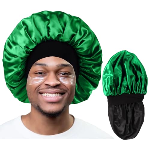 Bonnet for Men,Silk Bonnet for Sleeping,Double Layer Satin Bonnets for Women Curly Hair Braids,Reversible Sleep Bonnet