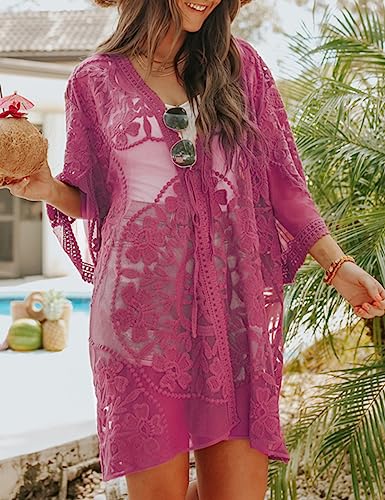 Women's Solid Color Long Beach Kimono Cardigan – Lace-Up Bikini Swimsuit Cover-Up