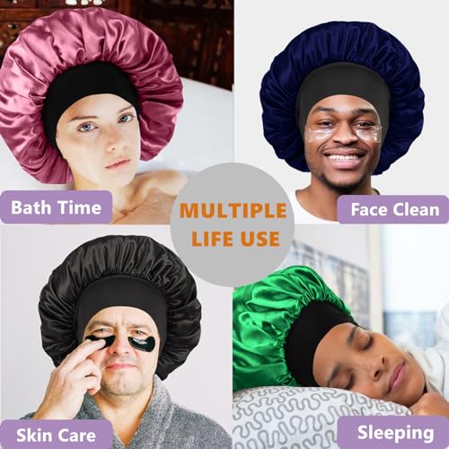 Bonnet for Men,Silk Bonnet for Sleeping,Double Layer Satin Bonnets for Women Curly Hair Braids,Reversible Sleep Bonnet