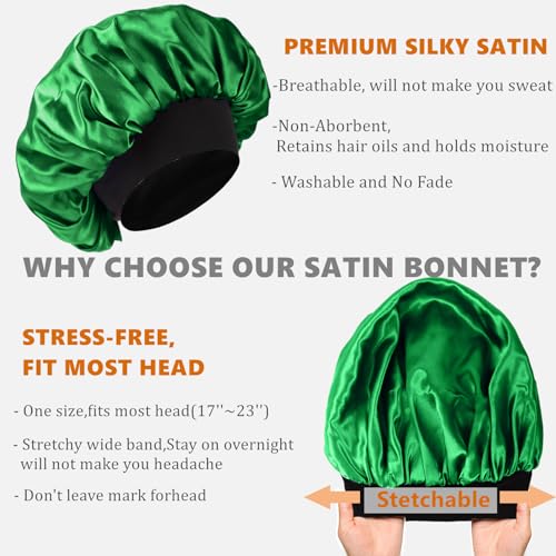 Bonnet for Men,Silk Bonnet for Sleeping,Double Layer Satin Bonnets for Women Curly Hair Braids,Reversible Sleep Bonnet