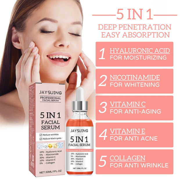 5-in-1 Vitamin C & Hyaluronic Acid Facial Serum