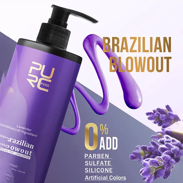 PURC Lavender Brazilian Keratin – 12% Straightening & Smoothing Treatment