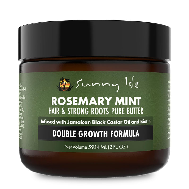 Sunny Isle Rosemary Mint Hair and Strong Roots Butter 4oz, Infused with Biotin & Jamaican Black Castor Oil to Strengthen and Nourish Hair, Dry Scalp, Split Ends