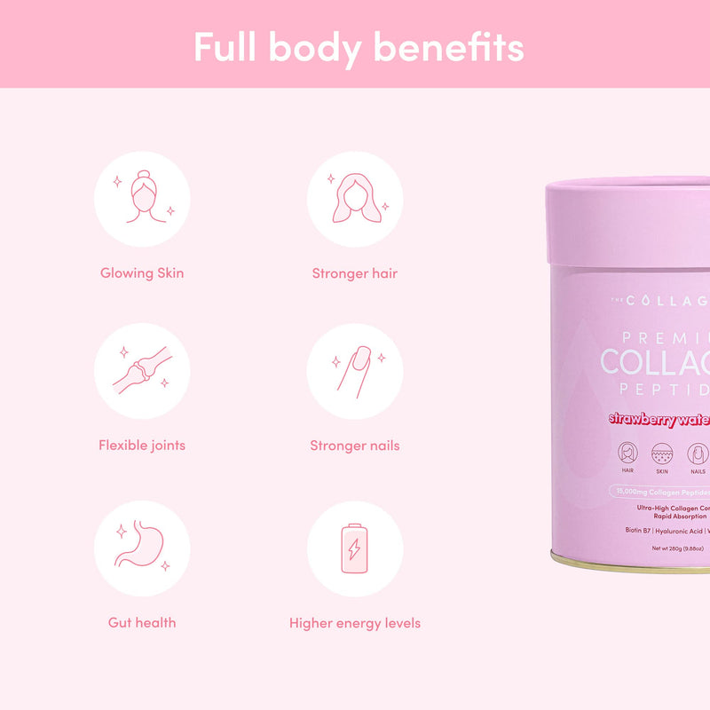 The Collagen Co. Premium Collagen Powder With Vitamin C And Biotin - Nurtures Healthy Hair, Glow Skin, Fortifies Joints, And Bones - Passionfruit Mango Collagen In A 14-Serve Loose Powder (280g)