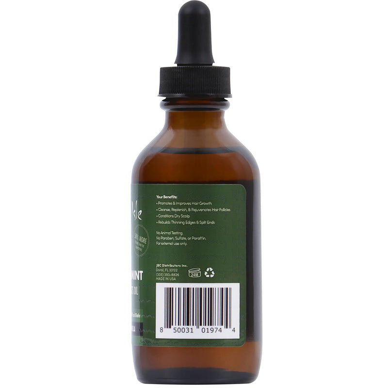 Sunny Isle Rosemary Mint Hair and Strong Roots Oil 3oz, Infused with Biotin & Jamaican Black Castor Oil to Strengthen Hair, Dry Scalp, Split Ends