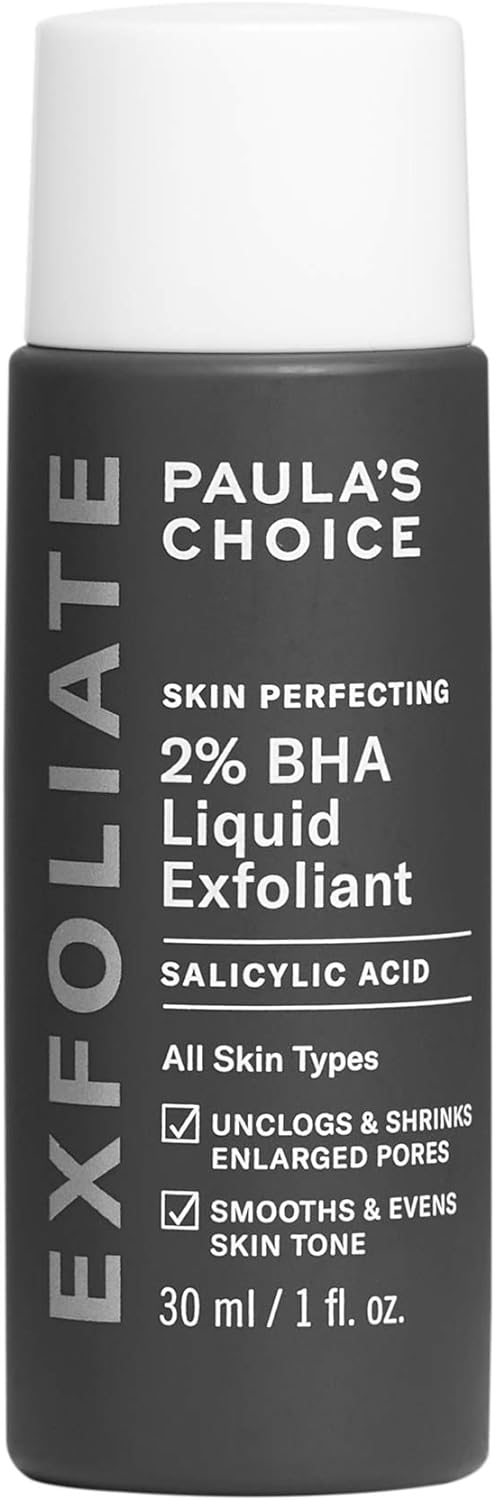 Paula's Choice Skin Perfecting 2% BHA Liquid Salicylic Acid Exfoliant, Gentle Facial Exfoliator for Blackheads, Large Pores, Wrinkles & Fine Lines, Travel Size, 30 mL Bottle