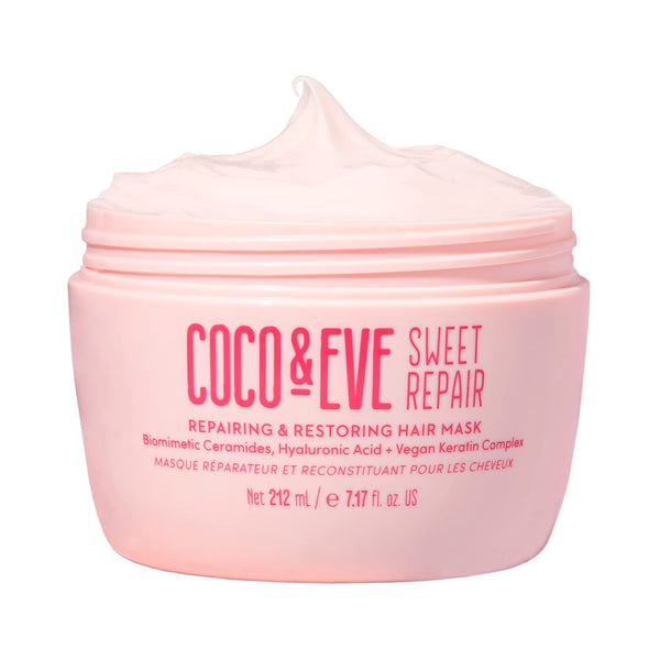 Coco & Eve Sweet Repair Repairing and Restoring Hair Mask Blend of Biomimetic Ceramides, Hyaluronic Acid, Vegan Keratin Repair Dry Damaged Hair by Heat or Chemical, Hydration & Shine (212 ml)