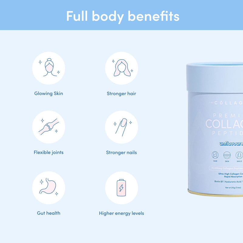 The Collagen Co. Premium Collagen Powder With Vitamin C And Biotin - Nurtures Healthy Hair, Glow Skin, Fortifies Joints, And Bones - Passionfruit Mango Collagen In A 14-Serve Loose Powder (280g)