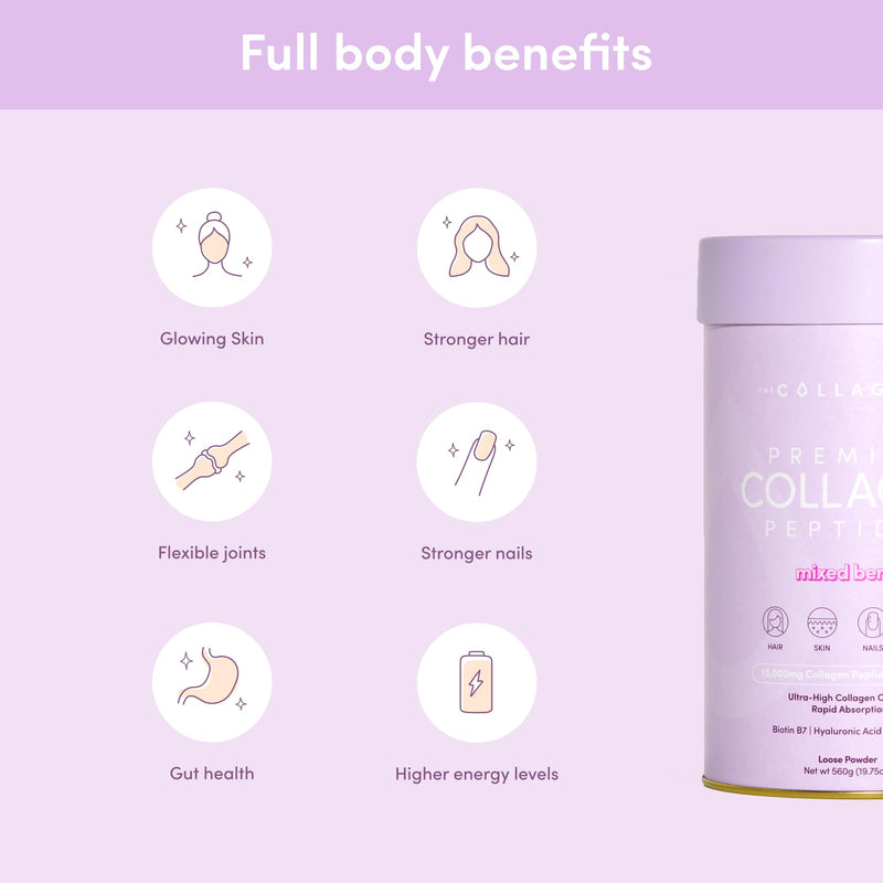 The Collagen Co. Premium Collagen Powder With Vitamin C And Biotin - Nurtures Healthy Hair, Glow Skin, Fortifies Joints, And Bones - Passionfruit Mango Collagen In A 14-Serve Loose Powder (280g)