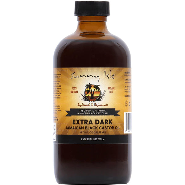 Sunny Isle Extra Dark Jamaican Black Castor Oil, 8 fl. oz. | 100% Natural High Potency Treatment for Hair, Scalp