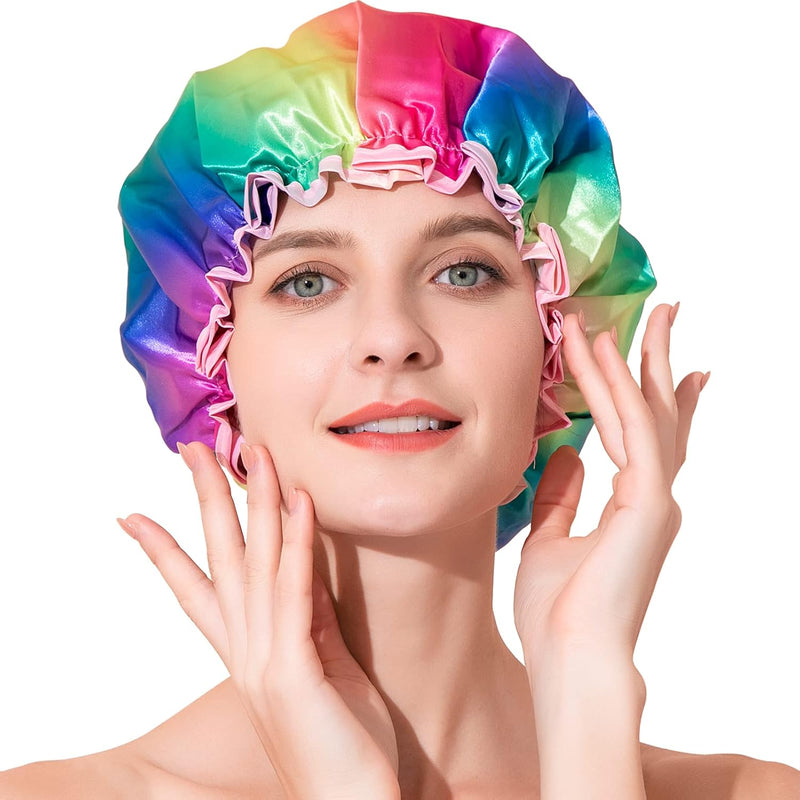 Luxury Shower Cap, Double Layer Waterproof Hair Protector