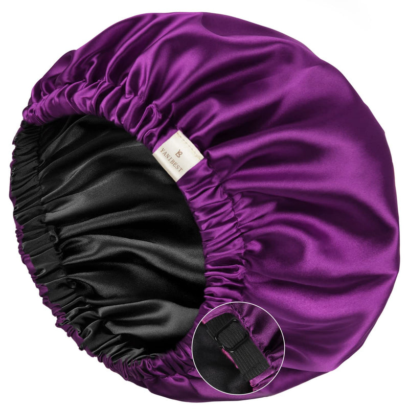 Satin Bonnet Sleep Bonnet Cap - Extra Large, Double Layer, Reversible, Adjustable Satin Cap(Large,Champagne)