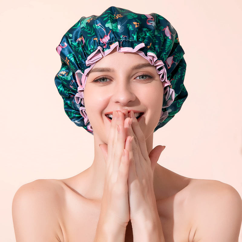 Luxury Shower Cap, Double Layer Waterproof Hair Protector