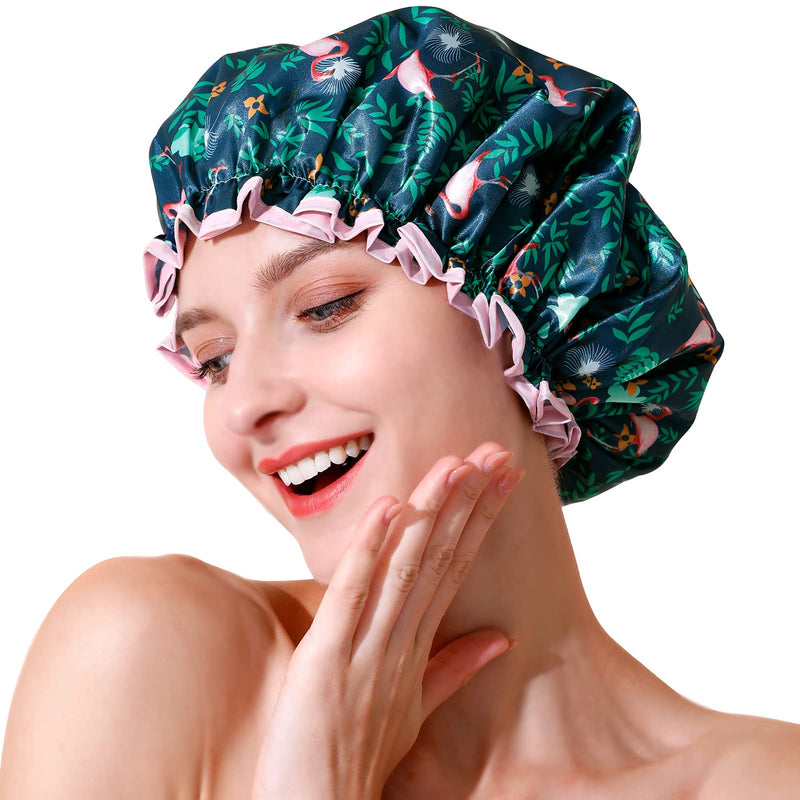 Luxury Shower Cap, Double Layer Waterproof Hair Protector