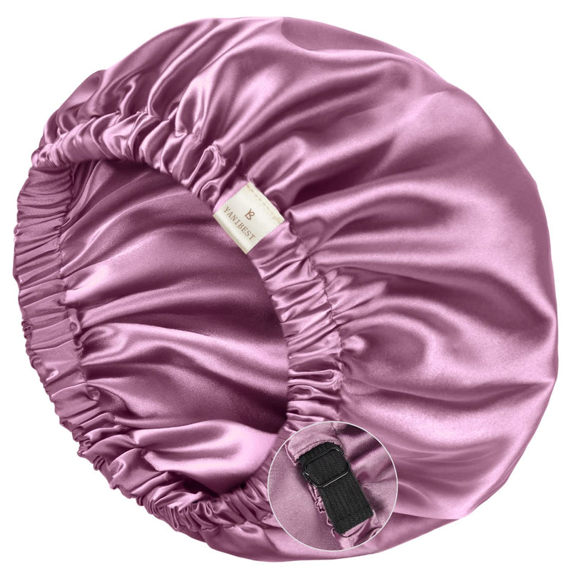 Satin Bonnet Sleep Bonnet Cap - Extra Large, Double Layer, Reversible, Adjustable Satin Cap(Large,Champagne)