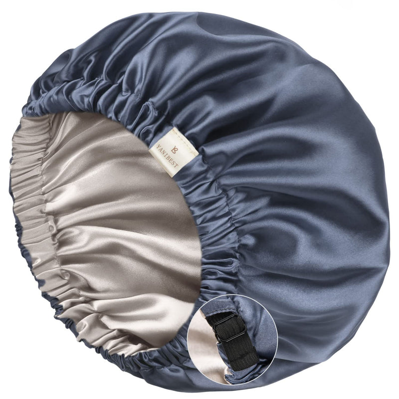 Satin Bonnet Sleep Bonnet Cap - Extra Large, Double Layer, Reversible, Adjustable Satin Cap(Large,Champagne)