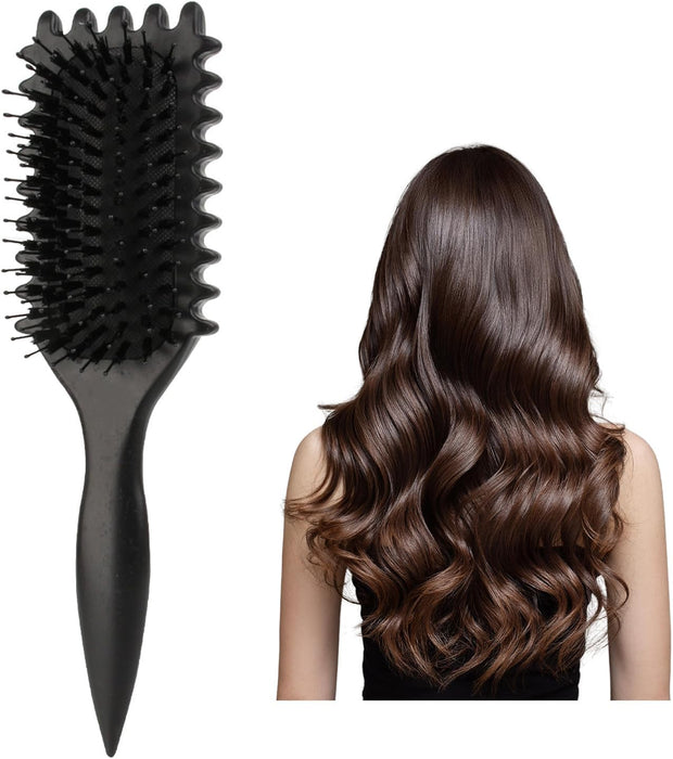 Curly Hair Brush, 2024 Newest Brush Less Pulling Styling Brush for Men and Women, Curl Brush,Boar Bristle Hair Brush Styling Brush for Detangling (Purple)