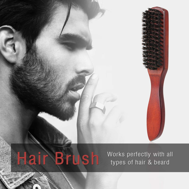 Hair Brush with Dense Bristles Hair Brushes for Women Beard Brushes for Men Massage Brush Wooden Handle for Thin Natural Soft Fine Hair