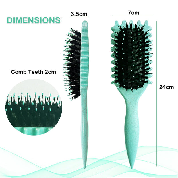 Curly Hair Brush, 2024 Newest Brush Less Pulling Styling Brush for Men and Women, Curl Brush,Boar Bristle Hair Brush Styling Brush for Detangling (Purple)