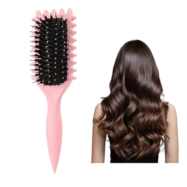 Curly Hair Brush, 2024 Newest Brush Less Pulling Styling Brush for Men and Women, Curl Brush,Boar Bristle Hair Brush Styling Brush for Detangling (Purple)