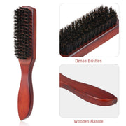 Hair Brush with Dense Bristles Hair Brushes for Women Beard Brushes for Men Massage Brush Wooden Handle for Thin Natural Soft Fine Hair