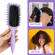 Curly Hair Brush, 2024 Newest Brush Less Pulling Styling Brush for Men and Women, Curl Brush,Boar Bristle Hair Brush Styling Brush for Detangling (Purple)