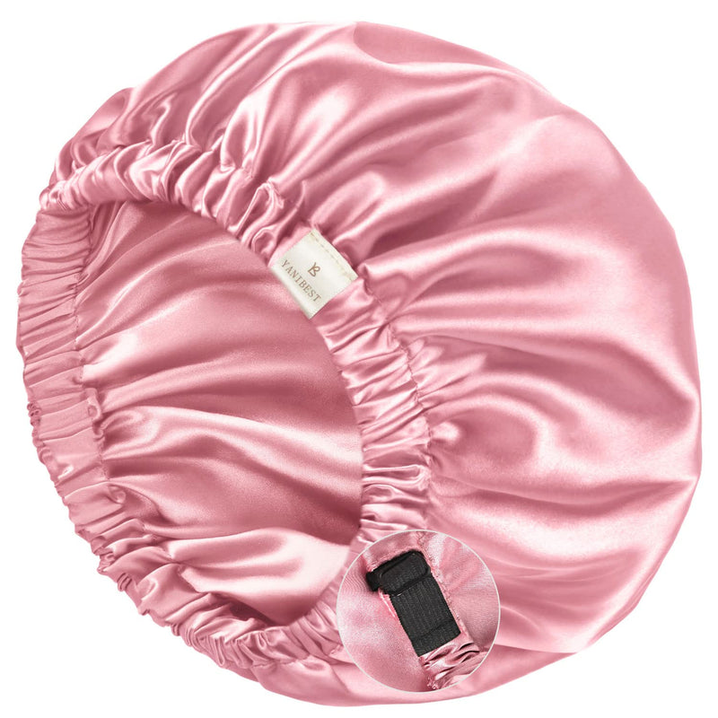 Satin Bonnet Sleep Bonnet Cap - Extra Large, Double Layer, Reversible, Adjustable Satin Cap(Large,Champagne)