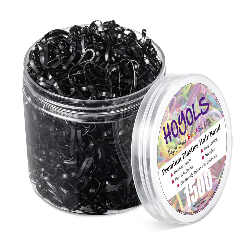 Hoyols Clear Hair Elastic Rubber Bands No Damage Ties for Ponytail Braid Holder 1500 Piece