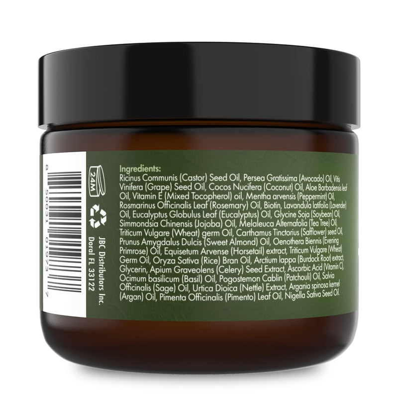 Sunny Isle Rosemary Mint Hair and Strong Roots Butter 4oz, Infused with Biotin & Jamaican Black Castor Oil to Strengthen and Nourish Hair, Dry Scalp, Split Ends