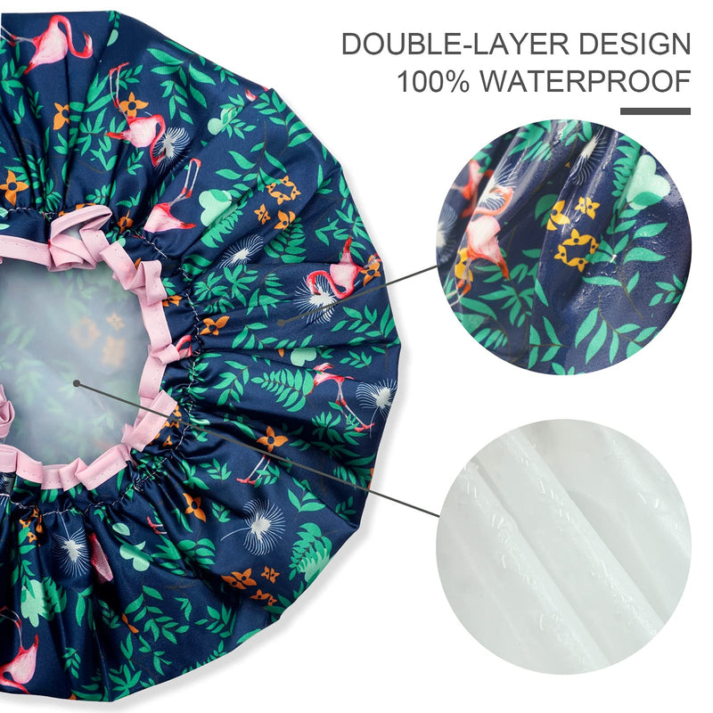 Luxury Shower Cap, Double Layer Waterproof Hair Protector