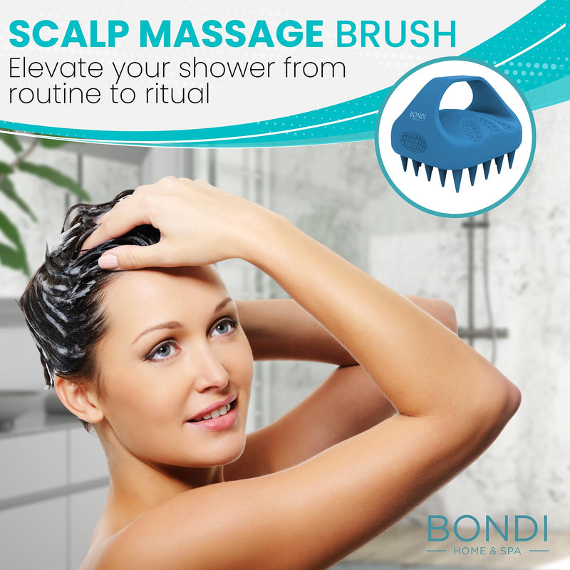 Bondi Home Spa - Scalp Massager - Shampoo Brush for Scalp-Care - Promotes Healthy Hair Growth - 100% Premium Silicone Scalp Brush to Exfoliate & Refresh