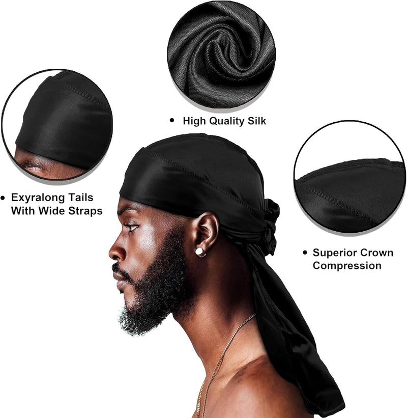 Vegan Silk Wave Caps for Superior Hair Care and Style | Set of 4