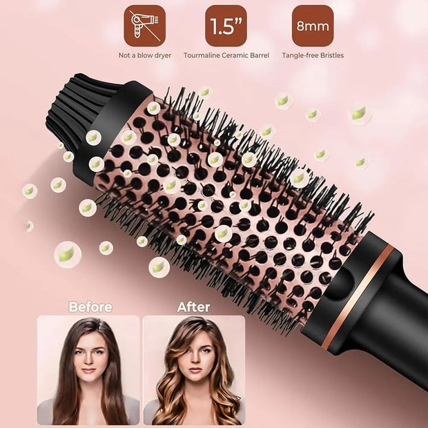 1.5-Inch Heated Ceramic Curling Brush – Volumizing & Styling Tool