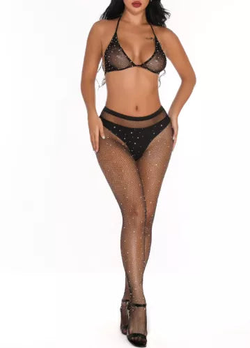 Bling Crysta Diamante Fishnet Stockings – Sparkling Elegance for Every Occasion