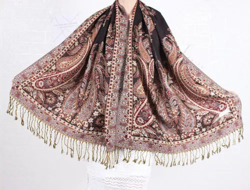 Joyful Warrior Oversize Pashmina Flowery Jacquard Wrap – Luxurious and Versatile Fashion Statement