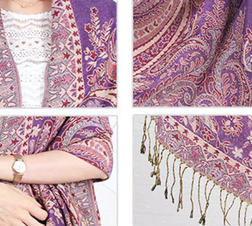 Joyful Warrior Oversize Pashmina Flowery Jacquard Wrap – Luxurious and Versatile Fashion Statement