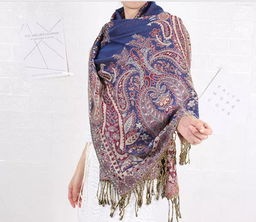 Joyful Warrior Oversize Pashmina Flowery Jacquard Wrap – Luxurious and Versatile Fashion Statement