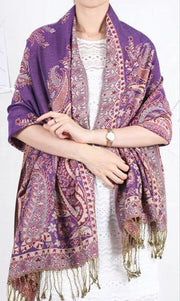 Joyful Warrior Oversize Pashmina Flowery Jacquard Wrap – Luxurious and Versatile Fashion Statement