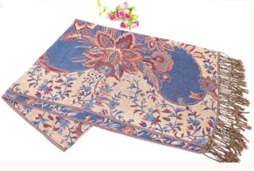 Flowery Jacquard Pashmina Scarf/Shawl - Large & Elegant