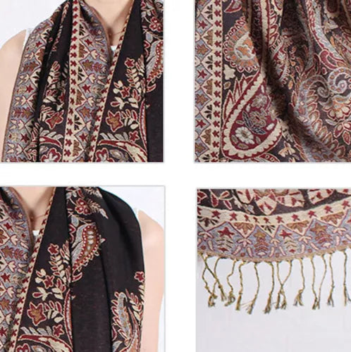 Joyful Warrior Oversize Pashmina Flowery Jacquard Wrap – Luxurious and Versatile Fashion Statement