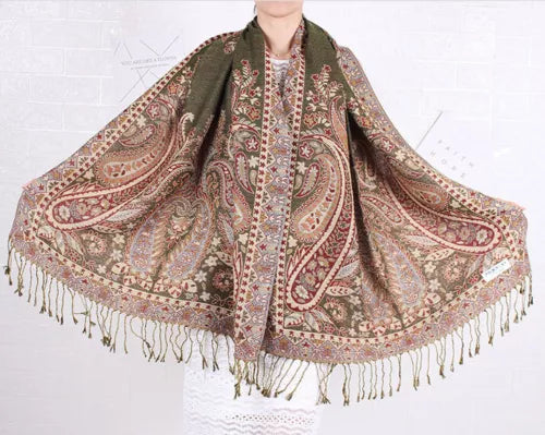 Joyful Warrior Oversize Pashmina Flowery Jacquard Wrap – Luxurious and Versatile Fashion Statement