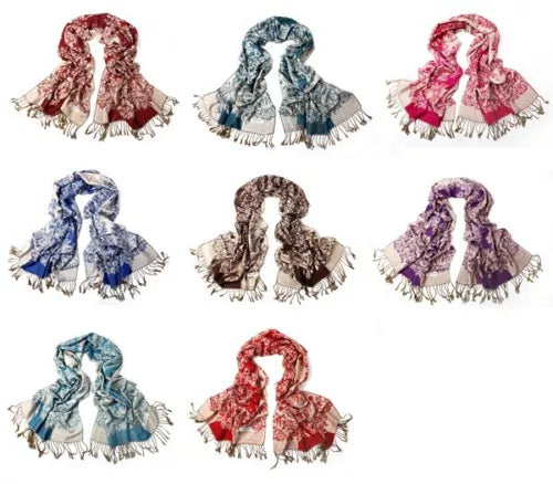 Flowery Jacquard Pashmina Scarf/Shawl - Large & Elegant