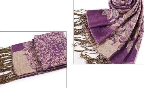 Flowery Jacquard Pashmina Scarf/Shawl - Large & Elegant