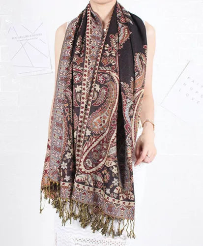 Joyful Warrior Oversize Pashmina Flowery Jacquard Wrap – Luxurious and Versatile Fashion Statement