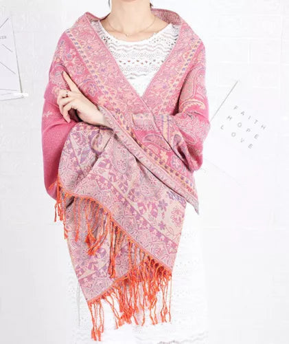 Joyful Warrior Oversize Pashmina Flowery Jacquard Wrap – Luxurious and Versatile Fashion Statement